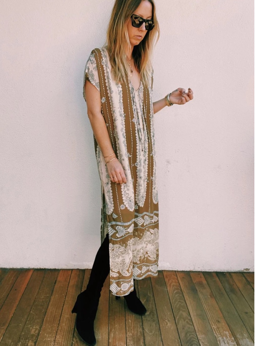 Novella Royale | Margot Caftan in Sienna Crystal Ship, Sz P/S also fits M